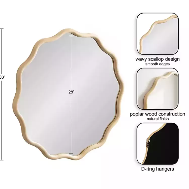 Natural Wavy Scallop Round Wall Mirror>Kirklands Home Cheap