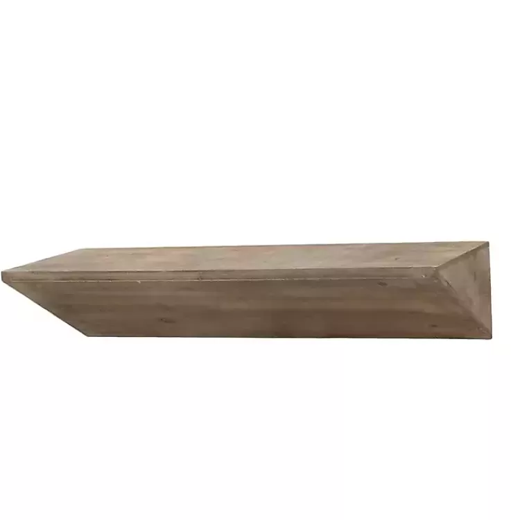 Natural Wedge Wood Small Floating Shelf>Kirklands Home Shop