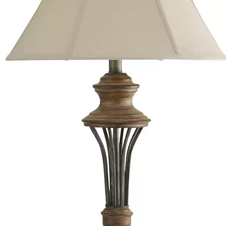 Natural Wood & Bronze Metal 3-pc. Lamp Set>Kirklands Home Best
