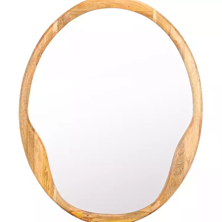Natural Wood Abstract Oval Wall Mirror>Kirklands Home Best Sale