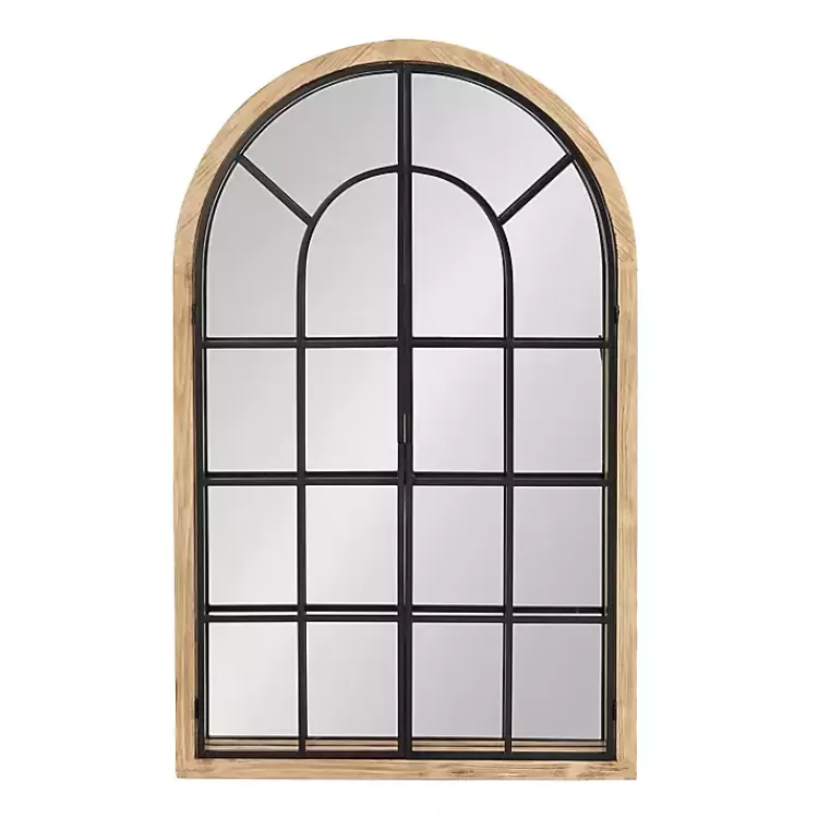 natural_wood_and_metal_arch_windowpane_wall_mirror_4.webp Natural Wood and Metal Arch Windowpane Wall Mirror>Kirklands Home Cheap