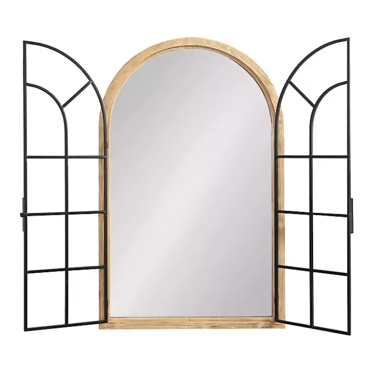 natural_wood_and_metal_arch_windowpane_wall_mirror_5.webp Natural Wood and Metal Arch Windowpane Wall Mirror>Kirklands Home Cheap