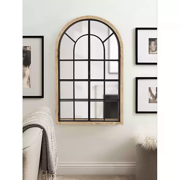 natural_wood_and_metal_arch_windowpane_wall_mirror_6.webp Natural Wood and Metal Arch Windowpane Wall Mirror>Kirklands Home Cheap