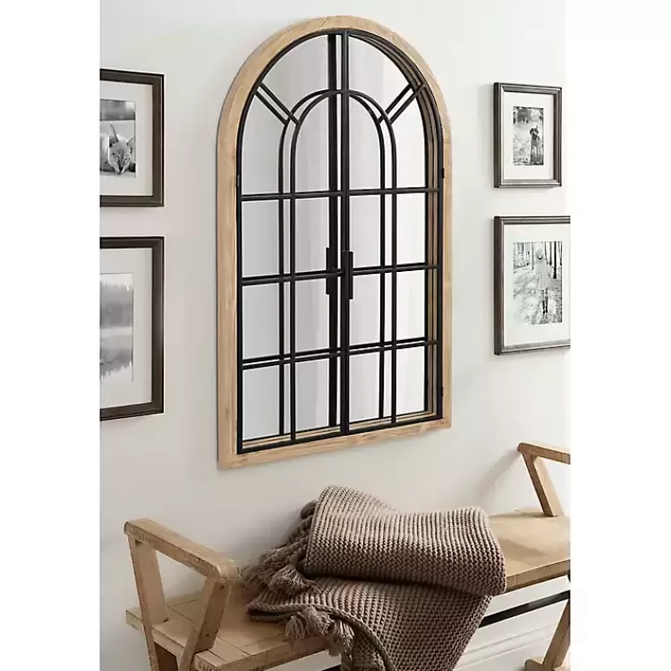 natural_wood_and_metal_arch_windowpane_wall_mirror_7.webp Natural Wood and Metal Arch Windowpane Wall Mirror>Kirklands Home Cheap
