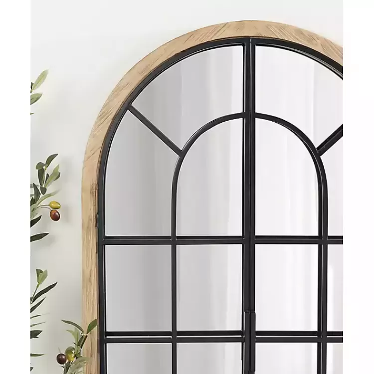 natural_wood_and_metal_arch_windowpane_wall_mirror_9.webp Natural Wood and Metal Arch Windowpane Wall Mirror>Kirklands Home Cheap