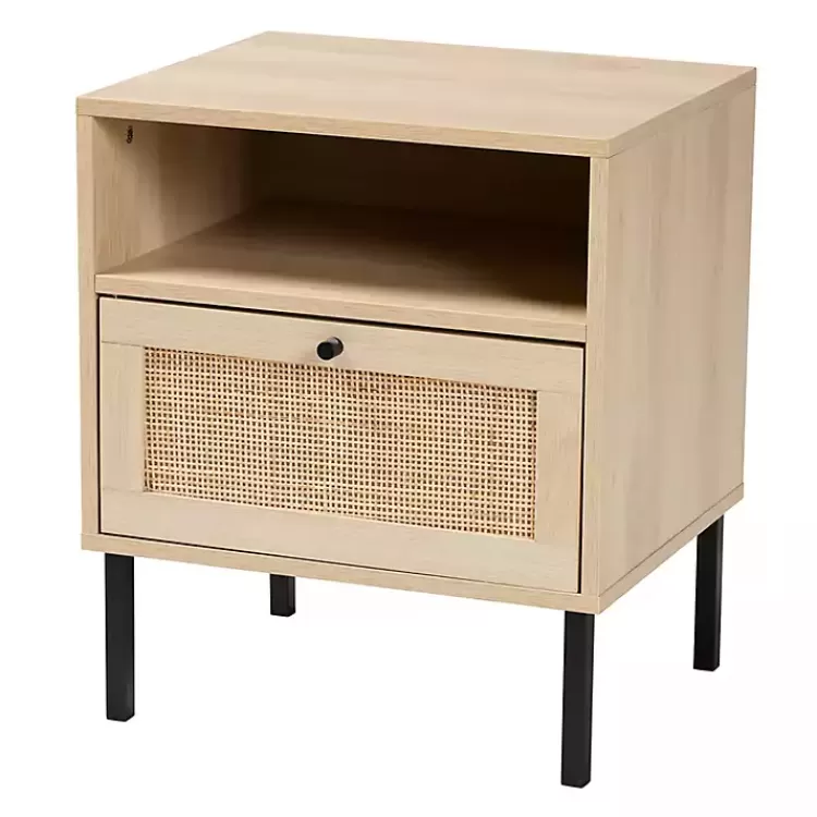Natural Wood and Metal Storage Shelf Nightsd>Kirklands Home Online