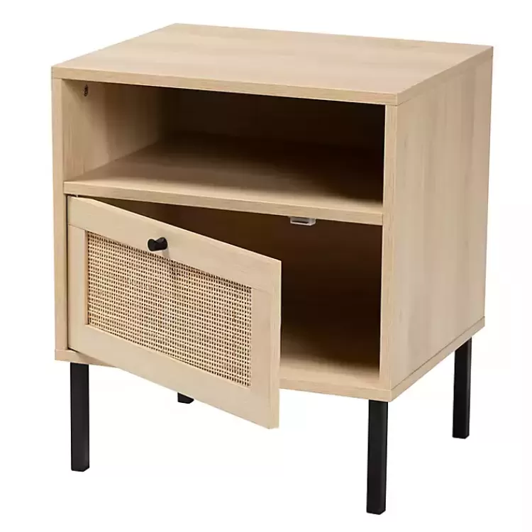 Natural Wood and Metal Storage Shelf Nightsd>Kirklands Home Online