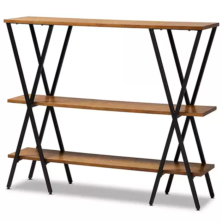 Natural Wood and Metal 3-Tier Console Table>Kirklands Home New