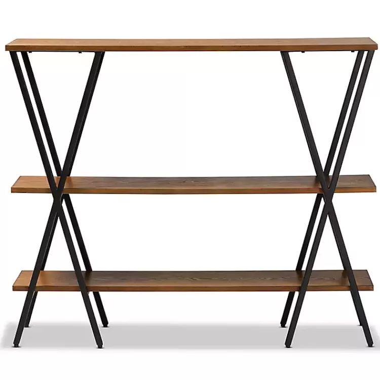 Natural Wood and Metal 3-Tier Console Table>Kirklands Home New