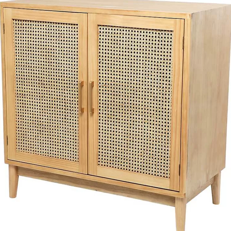 Natural Wood and Rat 2-Door Storage Cabinet>Kirklands Home Online