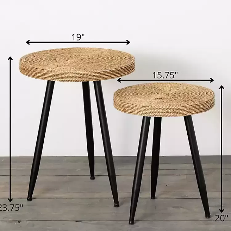 natural_wood_and_seagrass_accent_tables_set_of__4.webp Natural Wood and Seagrass Accent Tables, Set of 2>Kirklands Home New