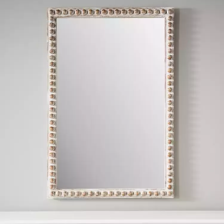 Natural Wood Beaded Frame Mirror>Kirklands Home Hot