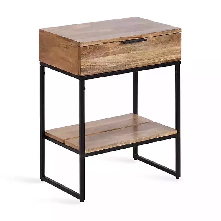 Natural Wood Metal Accent Table>Kirklands Home New