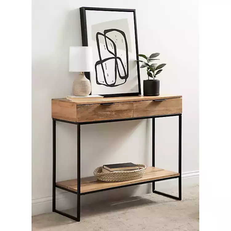 natural_wood_black_metal_console_table_8.webp Natural Wood Metal Console Table>Kirklands Home Cheap