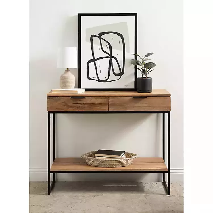 natural_wood_black_metal_console_table_9.webp Natural Wood Metal Console Table>Kirklands Home Cheap