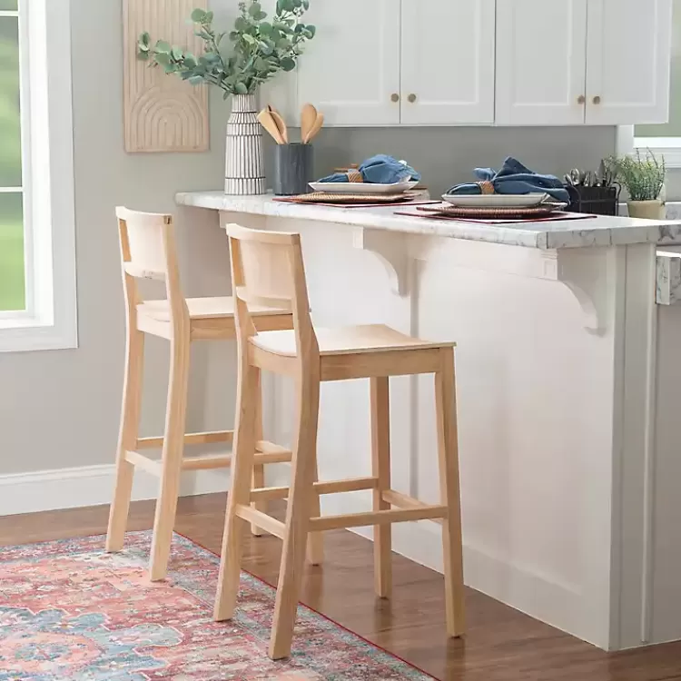 Natural Wood Devin Bar Stools, Set of 2>Kirklands Home Outlet
