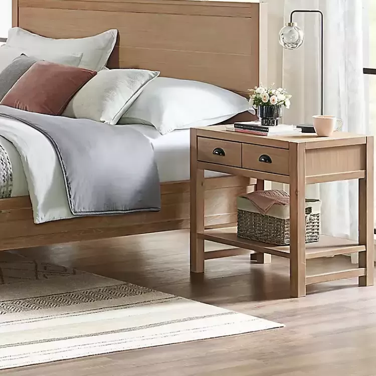 Natural Wood Grain Open Shelf Nightsd>Kirklands Home New