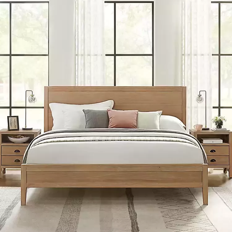 Natural Wood Grain Panel King Bed>Kirklands Home Best