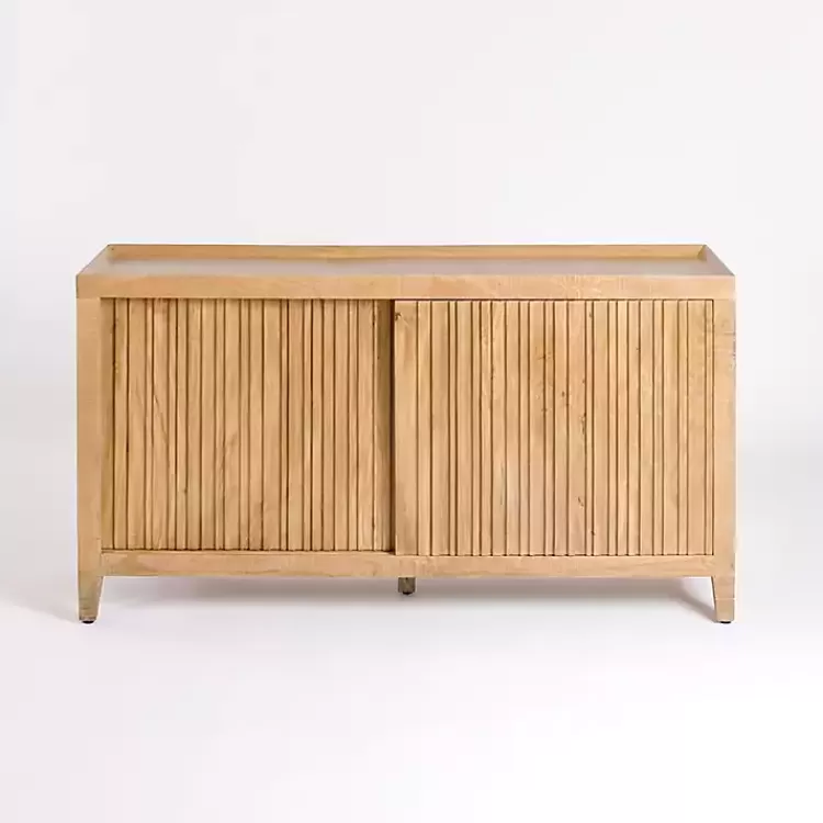 Natural Wood Hughes Sliding Door Cabinet>Kirklands Home Online