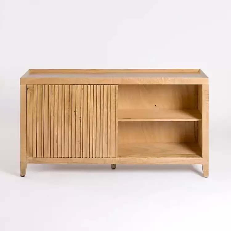 Natural Wood Hughes Sliding Door Cabinet>Kirklands Home Online