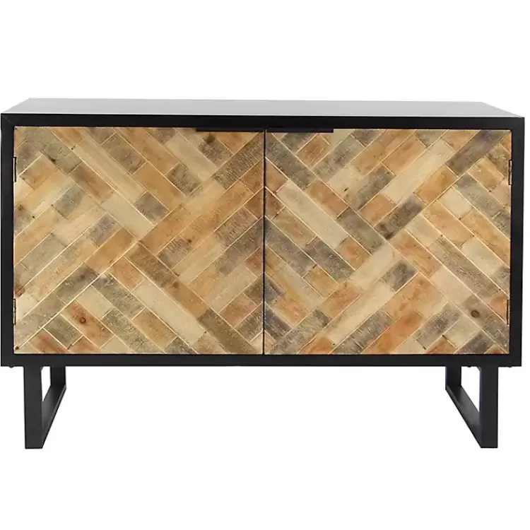 Natural Wood Mosaic Paneling Cabinet>Kirklands Home Cheap