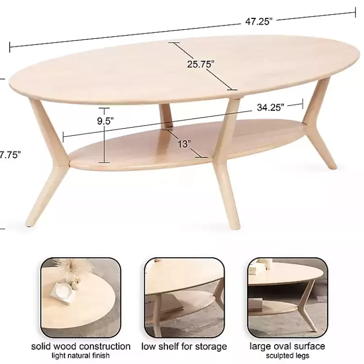 Natural Wood Oval Nile Coffee Table>Kirklands Home Cheap