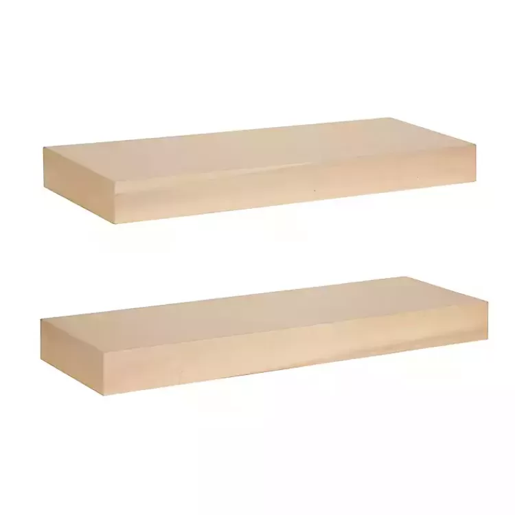 Natural Wood 2-pc. Floating Shelves, 24 in.>Kirklands Home Flash Sale