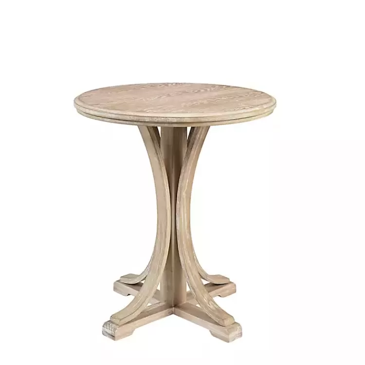 Natural Wood Pedestal Martha Stewart Accent Table>Kirklands Home Online