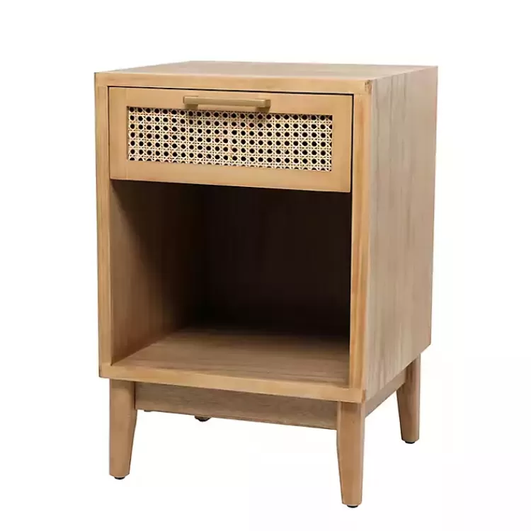 Natural Wood Rattan Nightstand>Kirklands Home New