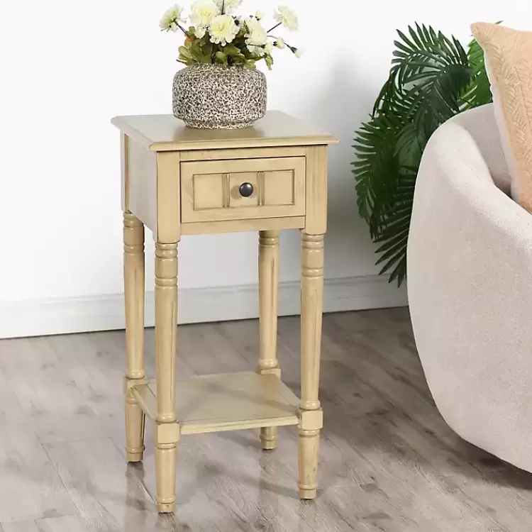 Natural Wood Square Hampton Accent Table>Kirklands Home Clearance