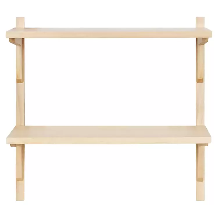 natural_wood_traditional_twotiered_wall_shelf_2.webp Natural Wood Traditional Two-Tiered Wall Shelf>Kirklands Home Shop