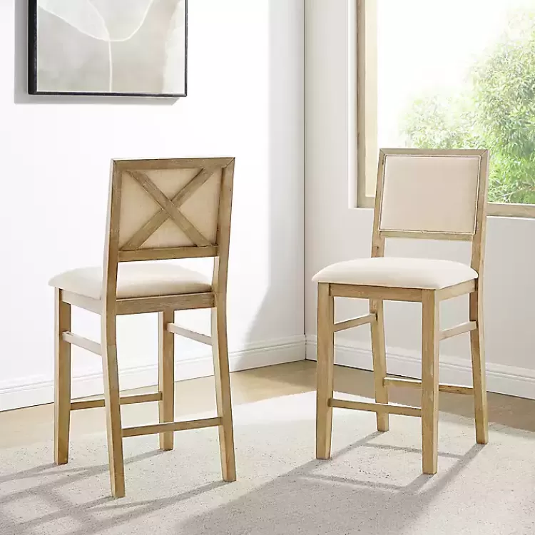 natural_wood_upholstered_counter_stools_set_of__3.webp Natural Wood Upholstered Counter Stools, Set of 2>Kirklands Home Online