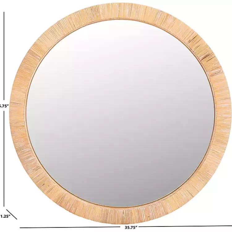 Natural Wood Wrapped Mila Wall Mirror>Kirklands Home Outlet