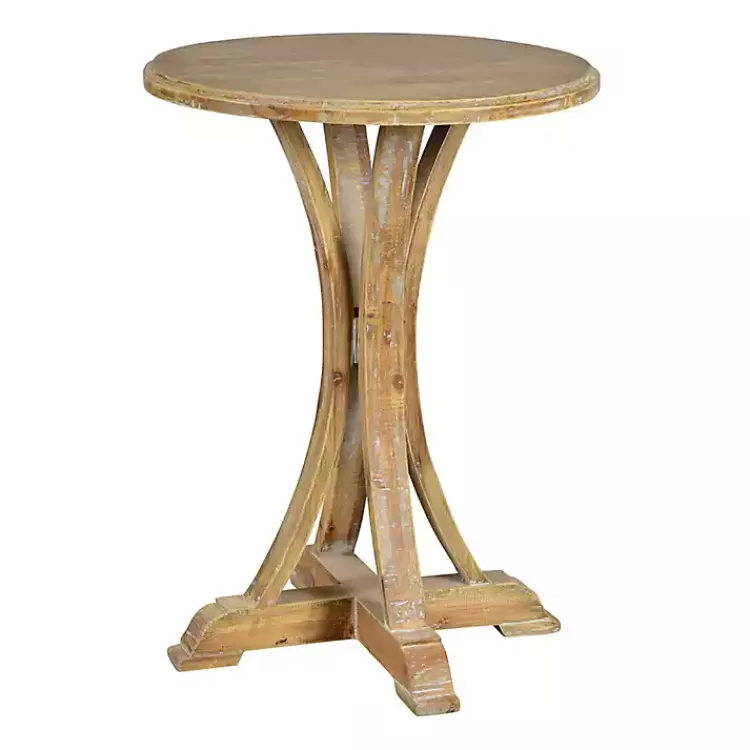 Natural Wooden Arched Base Round Top Accent Table>Kirklands Home Sale
