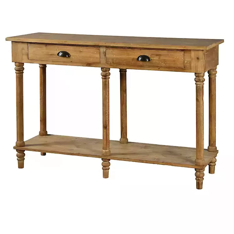 Natural Wooden 2-Drawer Console Table>Kirklands Home Flash Sale