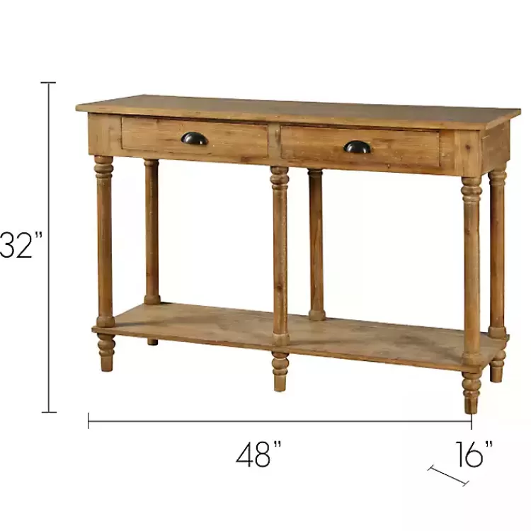natural_wooden_drawer_console_table_3.webp Natural Wooden 2-Drawer Console Table>Kirklands Home Flash Sale