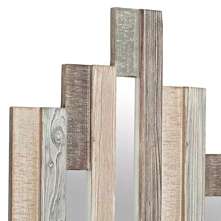 natural_wooden_planks_mirrored_wall_plaque_2.webp Natural Wooden Planks Mirrored Wall Plaque>Kirklands Home Store