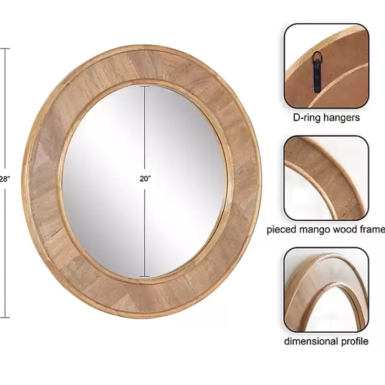 Natural Woodgrain Round Wall Mirror>Kirklands Home Best Sale