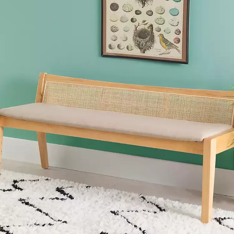 Natural Woven Rat Back Minimalist Bench>Kirklands Home Cheap