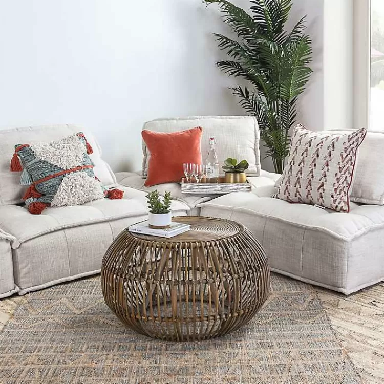 Natural Woven Rat Round Coffee Table>Kirklands Home Shop