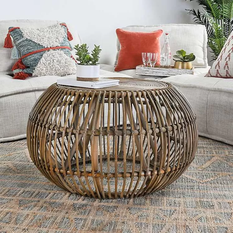 natural_woven_rattan_round_coffee_table_2.webp Natural Woven Rat Round Coffee Table>Kirklands Home Shop