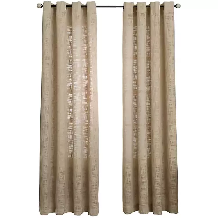 Natural Woven Single Curtain Panel, 84 in.>Kirklands Home Store