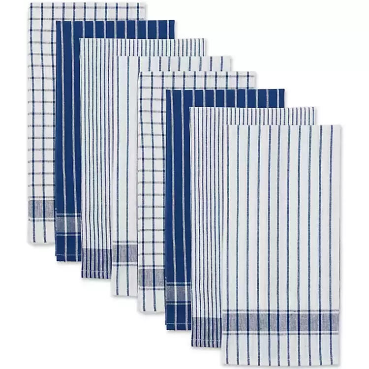 Nautical Blue Basic Assorted Dishtowels, Set of 8>Kirklands Home Fashion