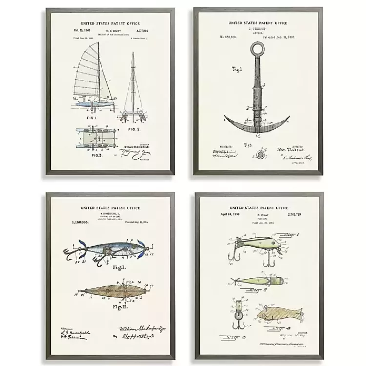 Nautical Patents Framed Art Prints, Set of 4>Kirklands Home Hot