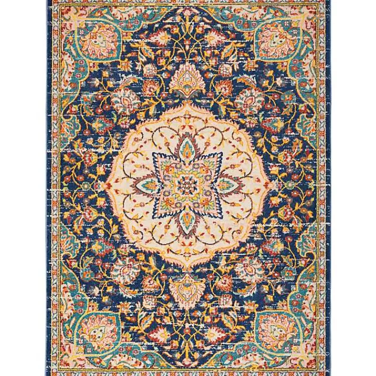 Navy & Multi Floral Medallion Area Rug, 5x7>Kirklands Home Fashion