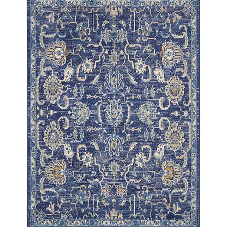Navy and Beige Botanical Area Rug, 5x7>Kirklands Home Best