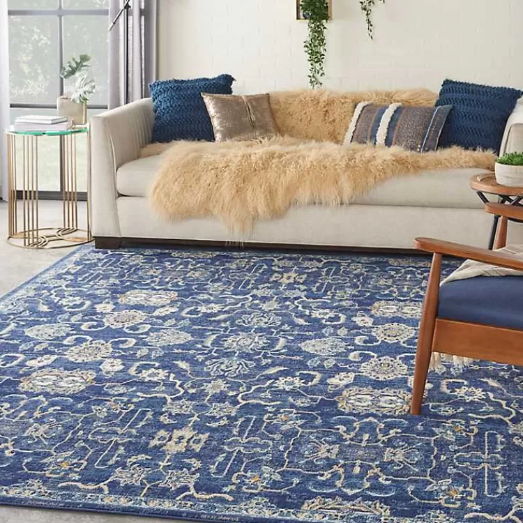 Navy and Beige Botanical Area Rug, 7x10>Kirklands Home Cheap