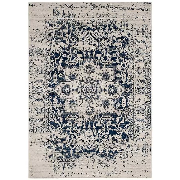 Navy and Cream Madison Distressed Area Rug, 6x9>Kirklands Home Outlet