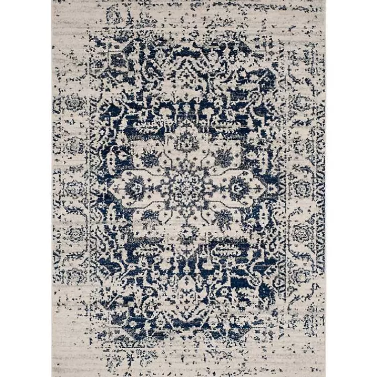 Navy and Cream Madison Distressed Area Rug, 5x7>Kirklands Home Discount