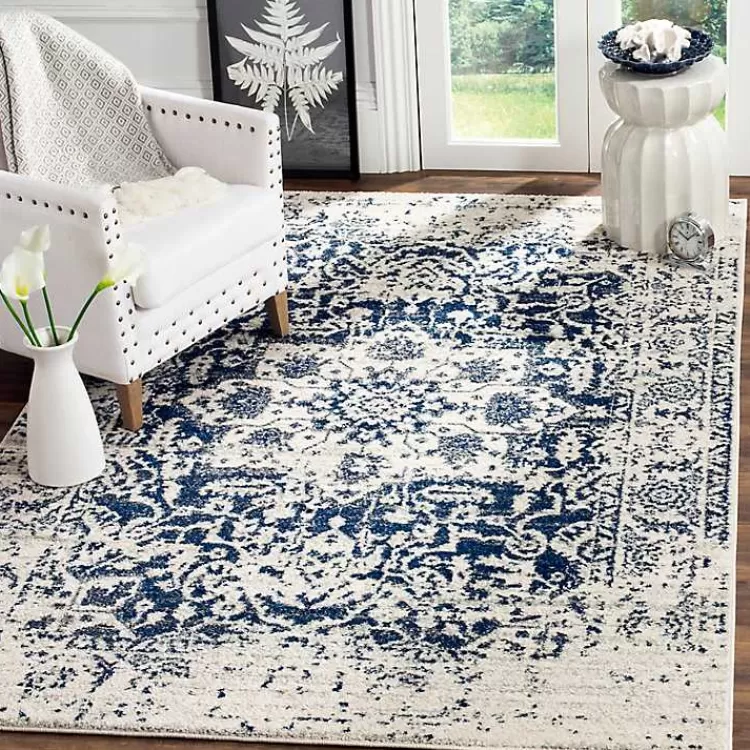 Navy and Cream Madison Distressed Area Rug, 8x10>Kirklands Home Cheap